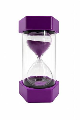 AKORD 30 Minute Hourglass Sand Timer – Purple Decorative Sand Clock, Durable Acrylic Design – 16cm Large Visual Timer