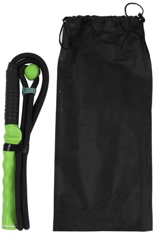 HPZIHUIT Schwungtrainer mit Ball, Nylon-Gummi, verstellbar, rutschfest, Schwunggeschwindigkeit, Trainingshilfe, Aufwärmstab für Armkraftübungen (Grün)