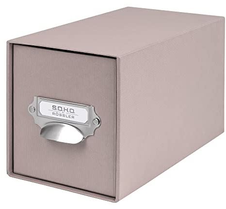 Rössler Soho 1327452490 Förvaringslåda för CD-Skivor, Brungrå, 15.8 x 26.1 x 14.3 cm