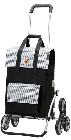 Andersen Einkaufstrolley - klappbar - 54 Liter - Treppensteiger | Aufhängung für Einkaufswagen - belastbar 50 kg - Aluminium - Trolley - Rad Ø 3 x 13 cm - Royal Shopper Milla schwarz