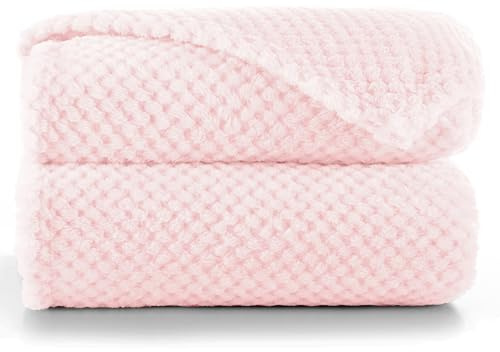 RESTILO Kuscheldecke 70x150 cm rosa Decke Microfaser Wohndecke Tagesdecke Fleece weich sanft kuschelig skandinavischer Stil pink Puder Henry