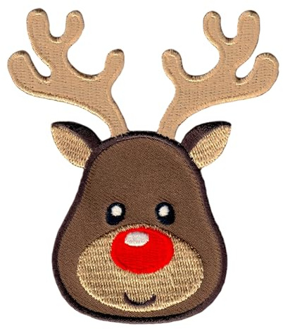 PatchMommy Toppa Termoadesiva Renna Patch Ricamate per Ferro da Stiro o per Cucire per Natale - Toppe Adesive per Vestiti, Applicazioni per Tessuti Bambini