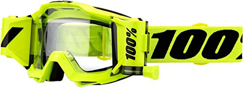 100% Brille Roll-Off Accuri Forecast Mud Fluo Neon Gelb klare Linse