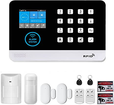 JCHENG Wireless 4G and WiFi Alarm System Alarm Kit Home Office Burglar Alarm