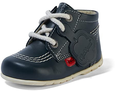 Kickers Bottines unisexes pour bébé avec fermeture éclair | Flexibilité supplémentaire | Facile à mettre et à enlever, bleu marine, 3 UK Child