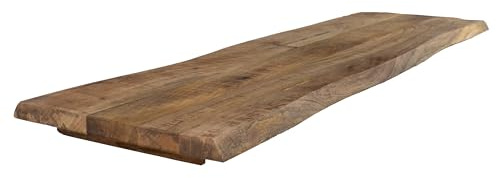 SAM Holzplatte Curtis 160x40 cm Mangoholz Baumkante Tischplatte | Baumkanten-Platte massiv, raue Oberfläche, für Heimwerker, geeignet für Arbeitsplatten, Tische & Fensterbretter
