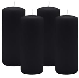 Kopschitz Kerzen 4er Set Adventskranzkerzen Schwarz Ø 60 x 120 mm, Unparfümiert