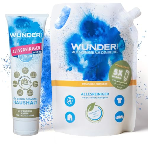 WunderRein - Allzweckreiniger Nachfüll, 1500 ml Vorteilspackung, Vielseitige Reinigungslösung für alle Oberflächen in Ihrem Zuhause, von der Küche bis zum Badezimmer