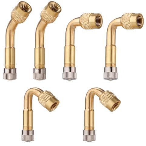 Gosknor 6pcs Extension de Valve de Pneu, 45 90 135 Degrés Adaptateur Extension de Valve Pneu Rallonge de Valve de Pneu Rallonges de Tige de Valve pour Voitures Vélos Motos Camping-Cars
