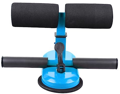 MOBUTOFU 1stück Fitnessgerät Mit Saugnapf Doppelstange Bauchtrainer Für Zuhause Höhenverstellbar Rutschfest Für Effektive Übungen Glatten Böden Blau