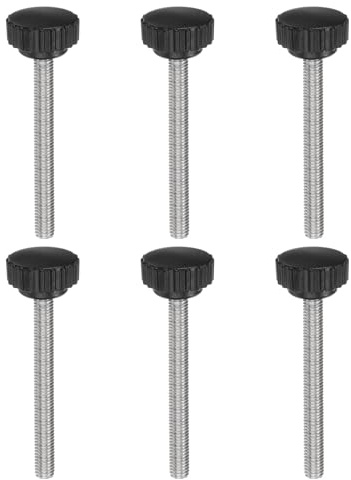 QUARKZMAN 6 Stück Rändelschraube M8 x 80mm Flügelschrauben mit Gewinde, Edelstahl 304 Knebelschraube 28 mm Rundkopf Klemmenschraube Klemmhebel Befestigungsschraube für Möbel Maschine