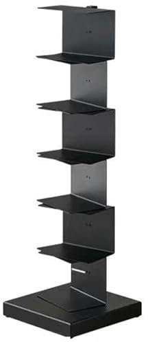 TUPOSTAR BüCherturm Mit Stehendem RüCken, Unsichtbares BüCherregal, Modernes Standregal, Kreatives Eckregal Mit Verdickter Basis, FüR Wohnzimmer, BüRo, Eingangsbereich,Schwarz,8Tier