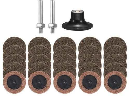 sourcing map 27pcs Quick Change Discs Set 2 Roll Lock Sanding Discs with 1/4 Shank Pad Holder Coarse Grit Surface Conditioning Disc for Polish Rust Removal