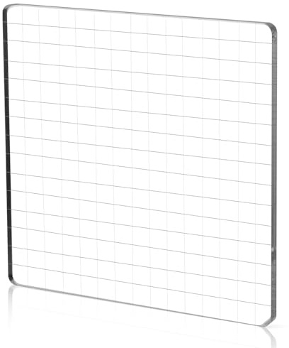 Silikonstempel Groß Transparente Silikon Stempel 15x15 cm Acrylstempel Acrylblock für Silikonstempel mit Gitterlinien Stempelplatte Acrylklötzchen Stempelblock für Scrapbooking Fotoalbum