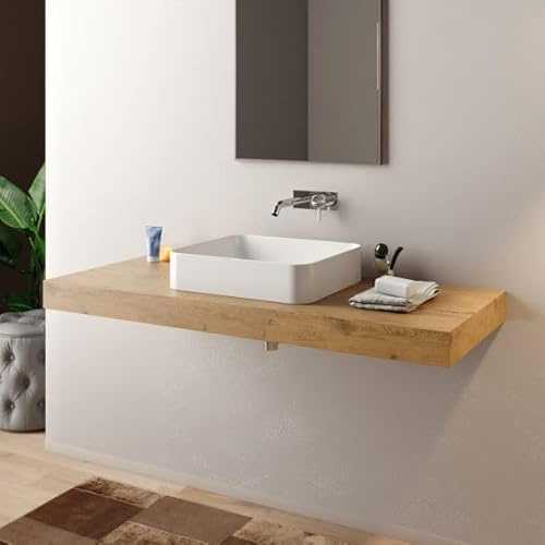 Mobo Mensolone bagno per lavabo da appoggio 120 cm, 120x46x8 cm, aramo light