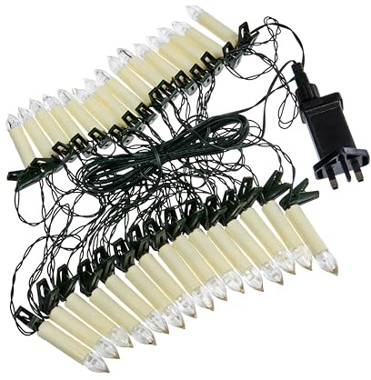 Smart Garden Floating Tree Candles – Set of 30 Clip-On LED Candle Lights with Flickering Flame Effect – Green Cable Christmas Tree Decoration