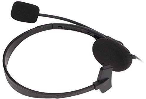 KIMISS S480 Telefonheadset med 3,5 Mm Plugg - Brusreducerande Single Ear Headset för PC, Tydlig Kommunikation, Justerbar för Kundtjänst, Svart