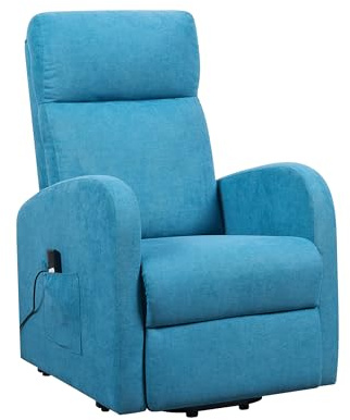 POLTRONE ITALIA Poltrona Relax Elettrica 2 motori, reclinazione indipendente schienale pediera seduta indeformabile microfibra elevabile alzapersona anziani disabili Turchese