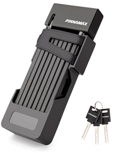 PINNAMAX Foldable Bike Lock - Compact Folding Bicycle Lock with 3 Keys - Frame Mount Anti-Theft Locks for E-Bike, Motorcycle, Scooter, Bicycle, Door, Gate (PINN-828-120)