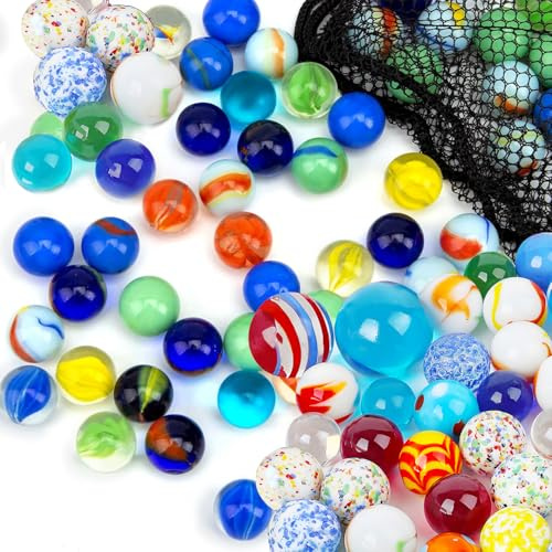 HAKACC 245 Stück Bunte Glasmurmeln Set – 160 Murmeln (16mm) & 85 Murmeln Kinder, DIY-Projekte, Deko & Murmelspiele