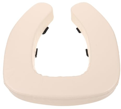 VALICLUD Cojín Acolchado para Asiento de Inodoro Alargado, Elevador de 5 Cm con Banda de Fijación, Funda Cómoda y Gruesa Color Beige para Personas Mayores y Uso Doméstico