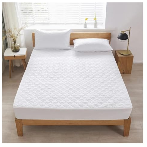Housse De Matelas Drap de lit imperméable, couleur unie, protection matelas en relief avec bandes élastiques, épais et ajusté ProtèGe Matelas(160x200x30cm)