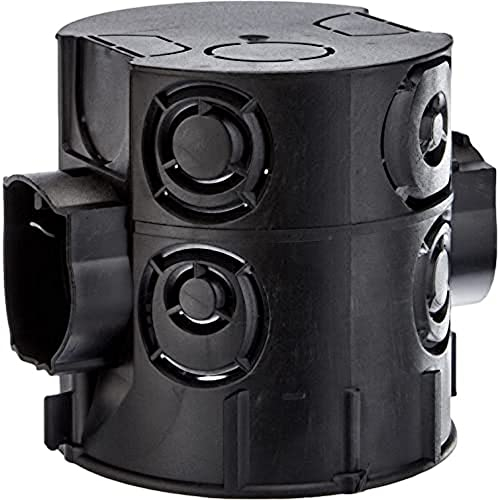 Kopp Scatola per interruttori da incasso, diametro 60 mm, distanza tra le viti del dispositivo 60 mm, profondità della scatola 65 mm, colore nero, confezione professionale: 25 pezzi in rete, 354302504