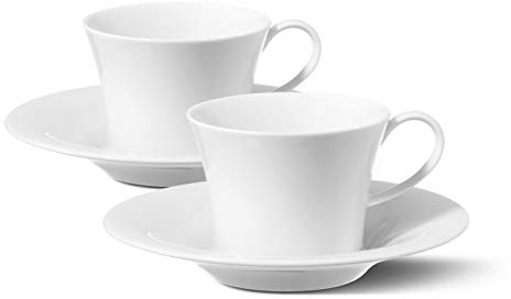 KPM Berlin BERLIN Espresso-Set 4 tlg., Porzellan, weiße Espressotassen mit Untertassen, Entwurf Enzo Mari, im Geschenkkarton