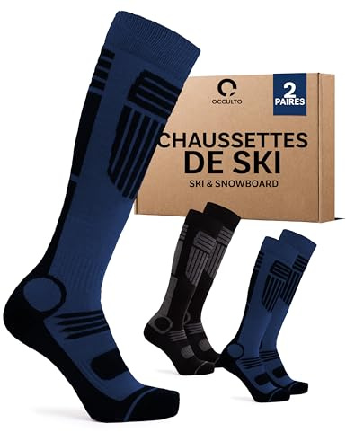 Occulto skidstrumpor män 2 pack, 4 pack (modell: Felix) 2 par blå antracit 43-46