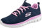 Skechers Women's Graceful Get Connected Sneaker, Navy Mesh Pink Trim, 3.5 UK