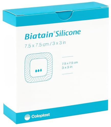 Biatain Silicone Adherent Foam Dressing 10s (7.5cm x 7.5cm)