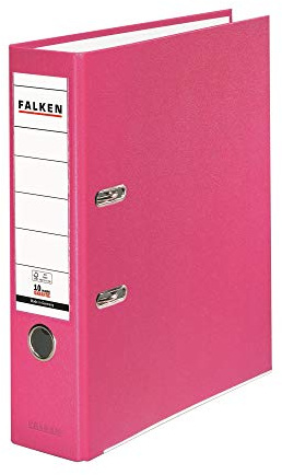 3x PP-Color Kunststoff-Ordner 8 cm breit DIN A4 pink FALKEN | Made in Germany Kunststoffbezug außen Papierbezug innen Vegan