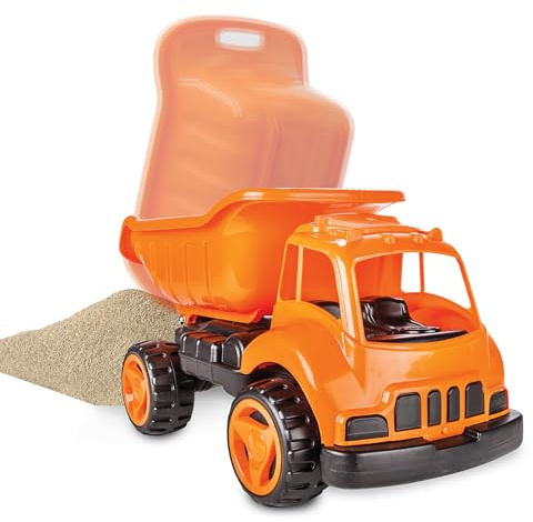 Jamara - Voiture Bac À Sable Sump Truck XL Orange - capacité de Charge env. 40 Kg, Plateau Basculant, Boîtier Robuste en Plastique, 460268