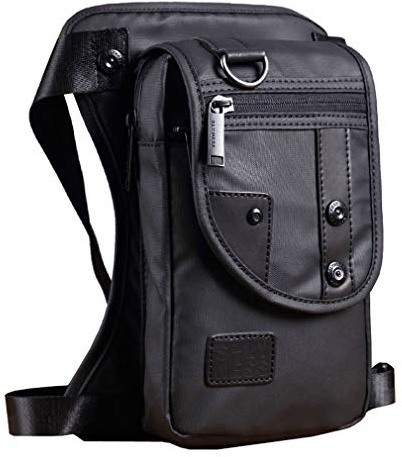 Xieben Oxford Drop Beinbeutel für Herren Frauen Motorrad Bauchtasche Hüfttasche Reisen Angeln Wandern Reiten Radfahren Im Freien Multifunktionsbeutel Schwarz