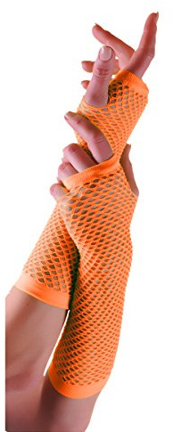 Crazy Chick New Long Fishnet Gloves Assorted Colours Fingerless Gloves, Party Fancy Dress Tutu, Neon Fishnet Gloves