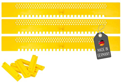 Lantelme 12 Stück Set 3 Bienen Fluglochverkleinerer mit Scharnieren und 9 Fluglochschieber drehbar | Schutz Wespen Mäuseschutz Bienenkasten | Bienenstock Fluglochrosetten | Imkerbedarf Bienenhaltung