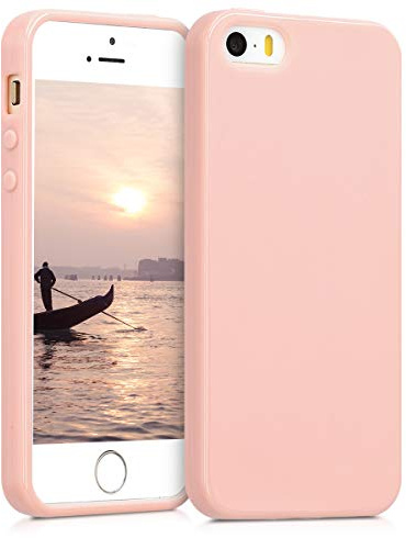 kwmobile Housse Compatible avec Apple iPhone SE (1.Gen 2016) / iPhone 5 / iPhone 5S Coque - Housse de téléphone Protection Souple en Silicone - Or rosé Mat