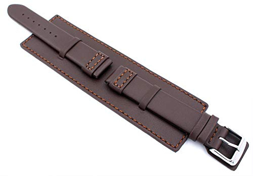 Sulla Bund-Uhrenarmband aus Echtleder, 18–22 mm | Bund-Uhrenarmband aus Echtleder mit Unterlage, 18–22 mm