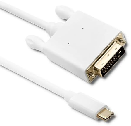 Qoltec 50416 câble USB 1 m USB 3.2 Gen 1 (3.1 Gen 1) DVI USB C Blanc
