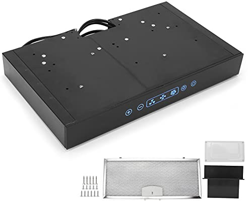 Campana Extractora para Cocina 12V 3 Velocidades Ajustables Táctil con Luz LED para Autocaravanas Campers Barcos y Cocinas Compactas Diseño Pequeño y Fácil Instalación Motor de Cobre y Filtro