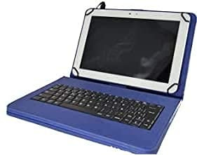 theoutlettablet® Funda con Teclado extraíble en español (Incluye Letra Ñ) Type-C para Tablet Brillar de 10 IBLK002 Color Azul