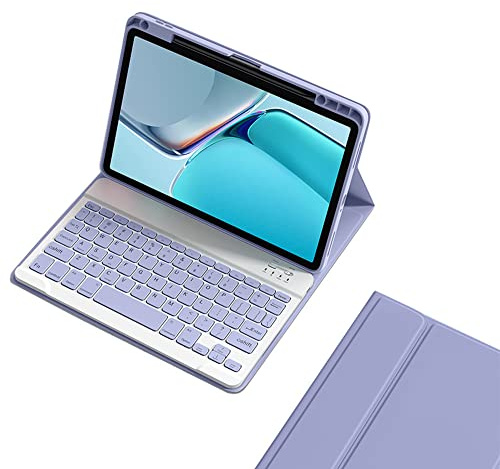 Keyboard Case for iPad iPad Air 11 Inch M3 2025/M2 2024, Air 5th/4th Gen 10.9 Inch, iPad Pro 11 4/3/2/1 Gen Magnetic Detachable Candy Color Bluetooth Keyboard Folio Cover (Purple)