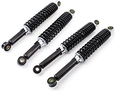 4 Stoßdämpfer, Federbeine Set, 310mm + 340mm, hydraulisch gefedert, schwarz für Simson Schwalbe Sperber Habicht