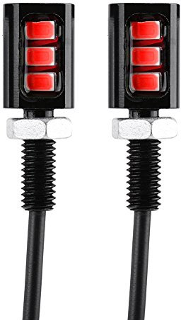 2PCS Luce targa, lampada con bullone a vite per targhetta, lampadina LED bianca 12V, impermeabile/antipioggia, supporto luce in alluminio nero, legale per auto, moto, camion, camper(luce rossa)
