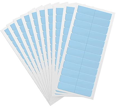 CUHZA 120pcs Hair Tape, Cintas Adhesivas de Repuesto, Cintas de Repuesto para Extensiones de Cabello Humano con Clip, Cintas Adhesivas de Doble Cara para Pelucas (Azul)