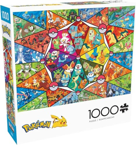 Buffalo Games - Pokemon - Stained Glass Starters - 1000 Piece Jigsaw Puzzle