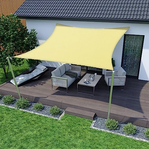 HOMPER Tenda a Vela Tenda da Sole per Esterno 3x4m Vela Ombreggiante Parasole Protezione Rettangolare Parasole Anti UV per Giardino Balcone Terrazza Campeggio…