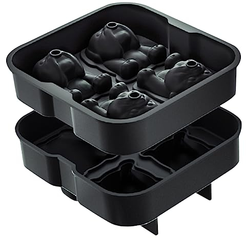 UPKOCH Moule à Glaçons en Silicone Forme Chien Adorable, Résistante au Lave-vaisselle Four, pour Rafraîchir Bière ou Café, Bac à Glace Noir Original