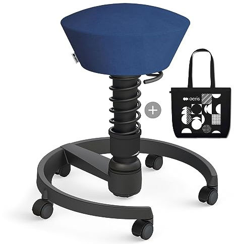 aeris Swopper – Ergonomischer Hocker – Bürohocker höhenverstellbar – Vielseitiger Schreibtischstuhl für einen gesunden Rücken – Bürostuhl mit Rollen, Feder Standard