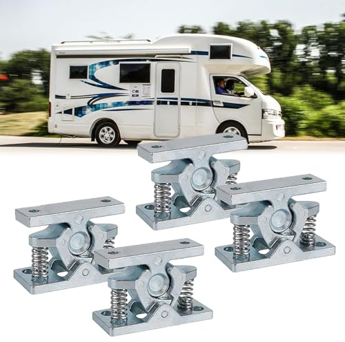 Türstopper, 4 Stück Zinklegierung Türfeststeller mit Feder, Schwerlast Türhalter für Wohnwagen, Wohnmobil, Boottür, Wohnzimmer und Garage